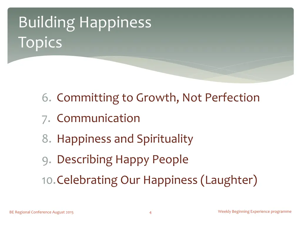 building happiness topics 1