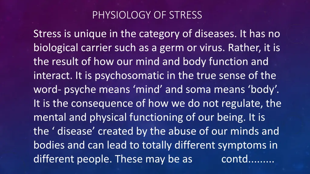 physiology of stress