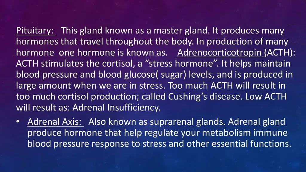 pituitary this gland known as a master gland