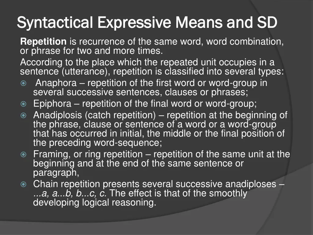 syntactical expressive means and sd syntactical 1