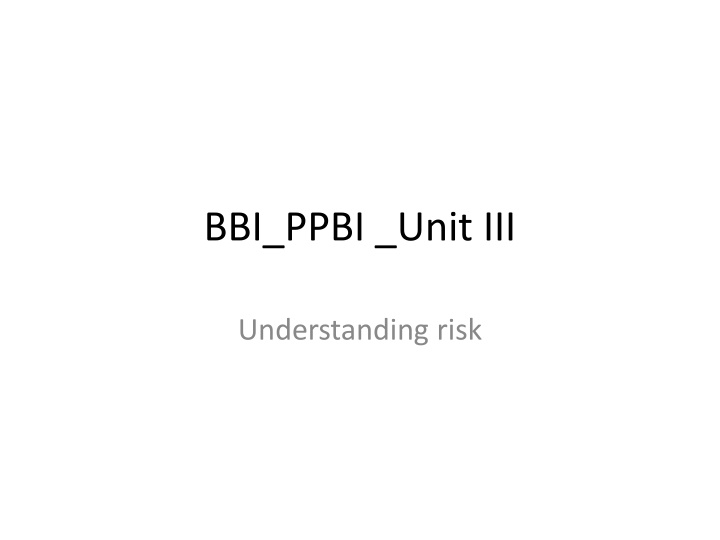 bbi ppbi unit iii