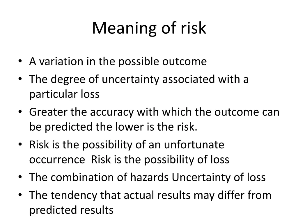 meaning of risk