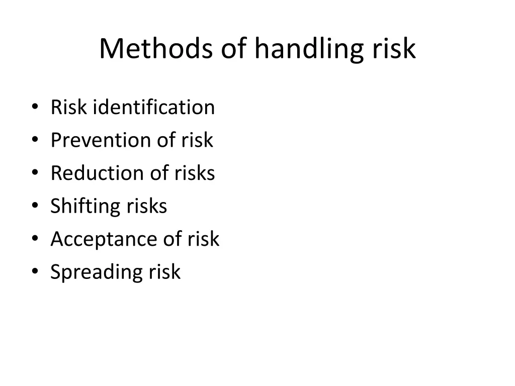 methods of handling risk