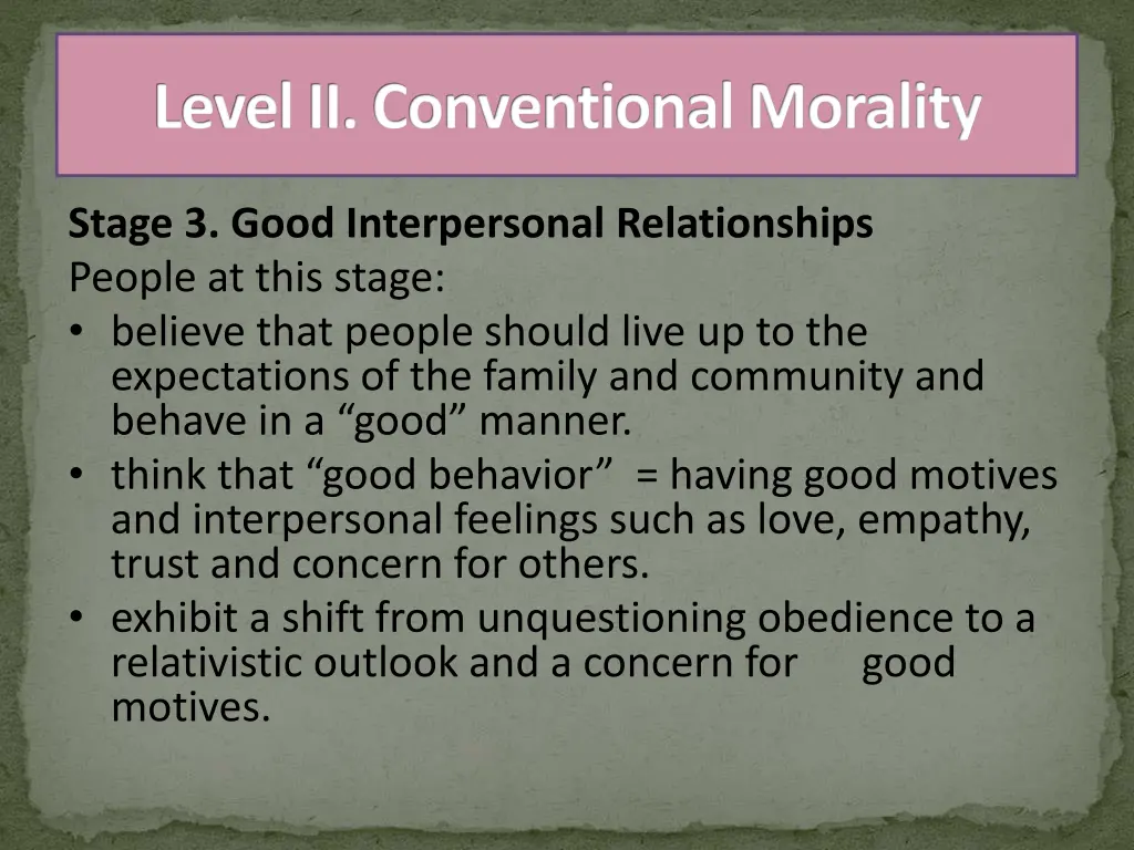 level ii conventional morality