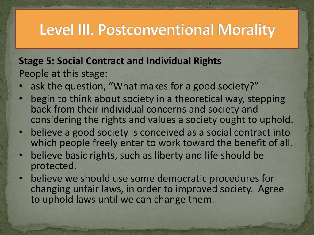 level iii postconventional morality