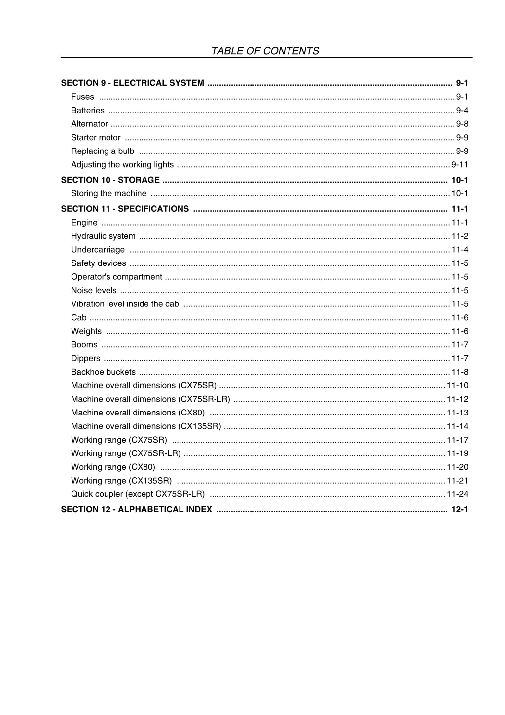 table of contents 4