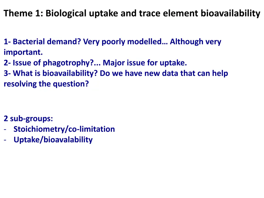 theme 1 biological uptake and trace element 1