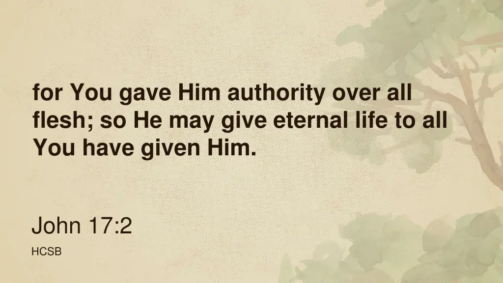 for you gave him authority over all flesh