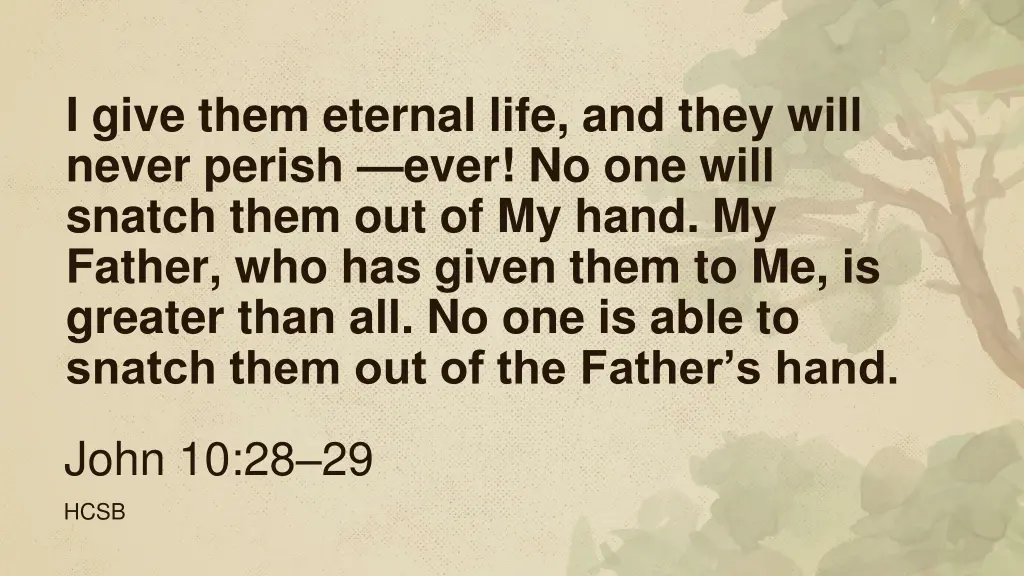 i give them eternal life and they will never