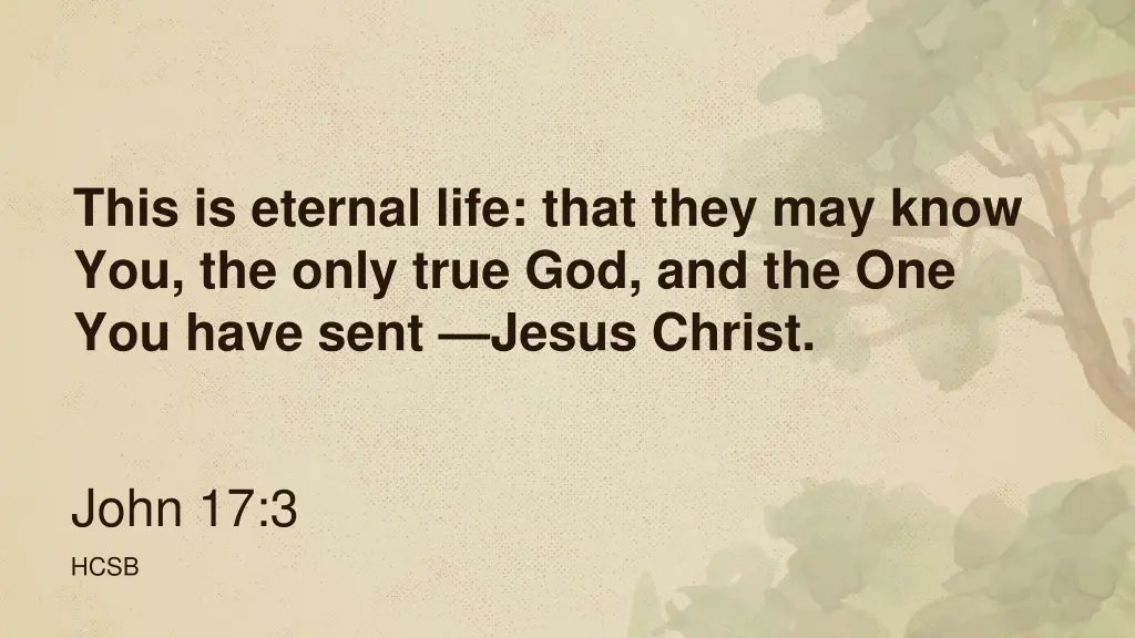 this is eternal life that they may know