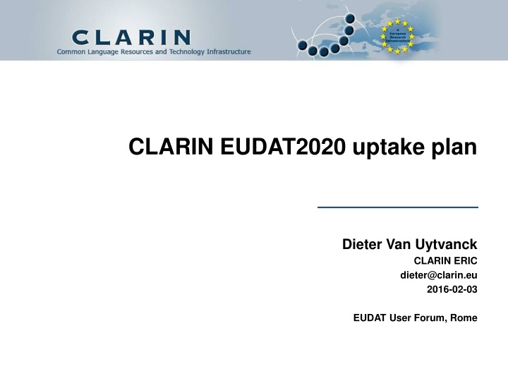 clarin eudat2020 uptake plan