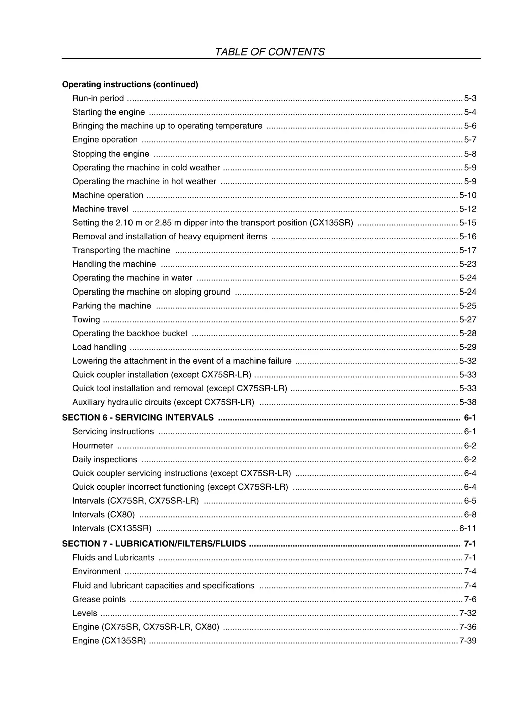 table of contents 2