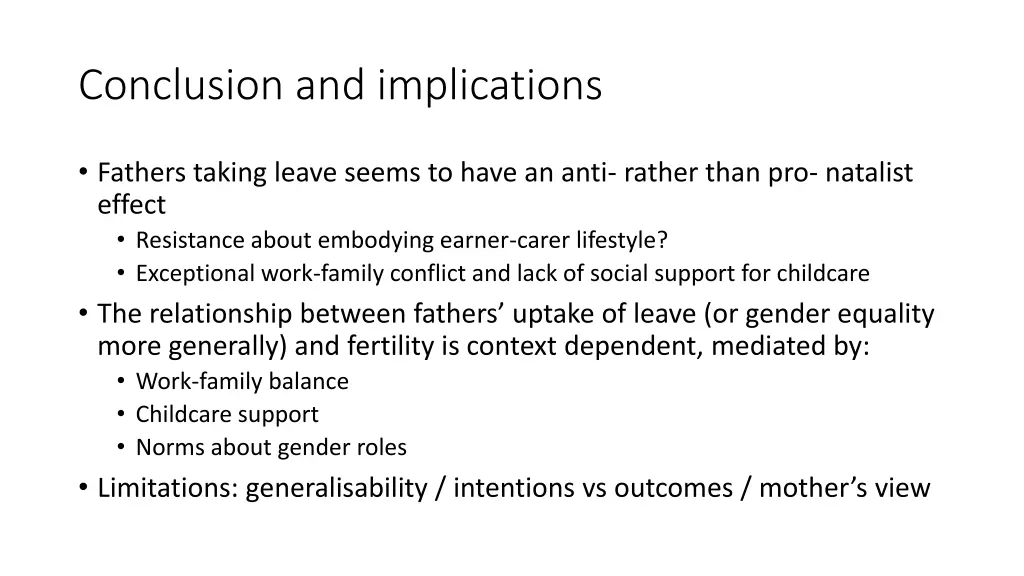 conclusion and implications