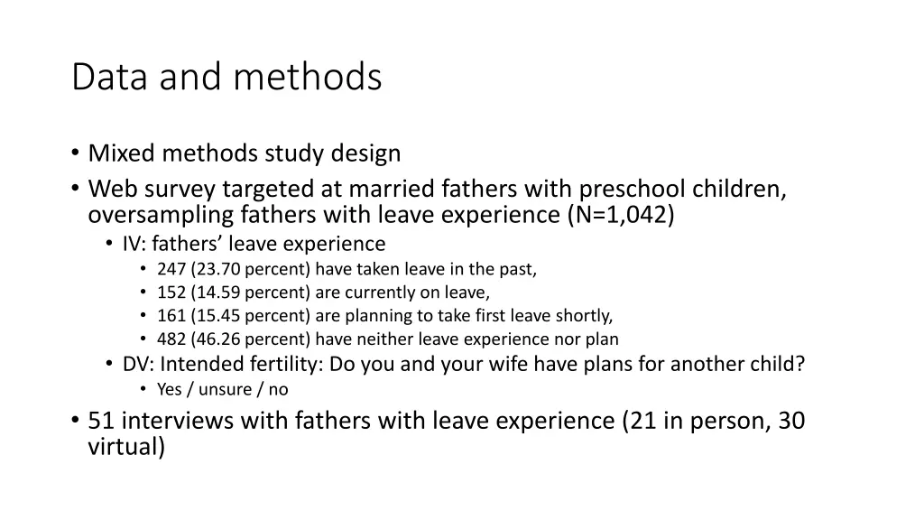 data and methods