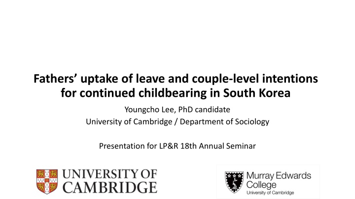 fathers uptake of leave and couple level