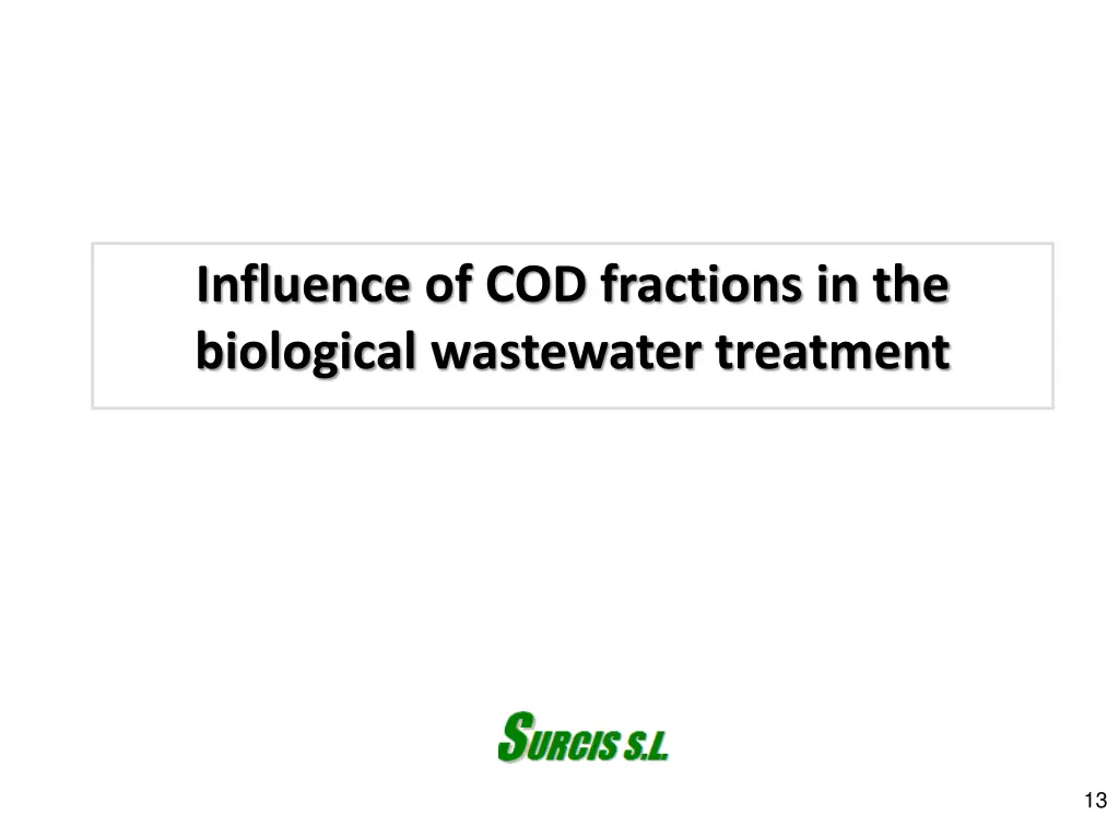 influence of cod fractions in the biological