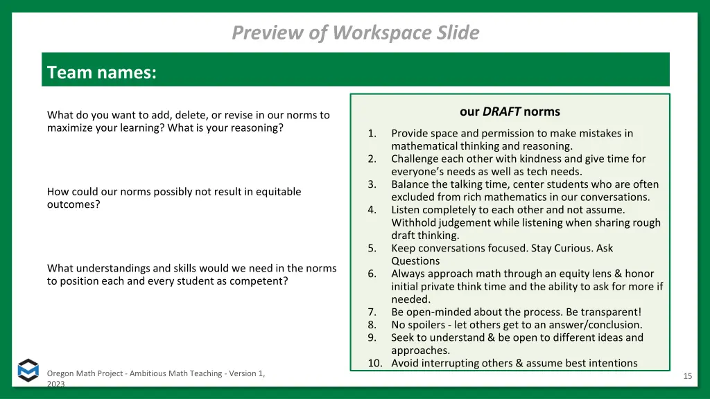 preview of workspace slide