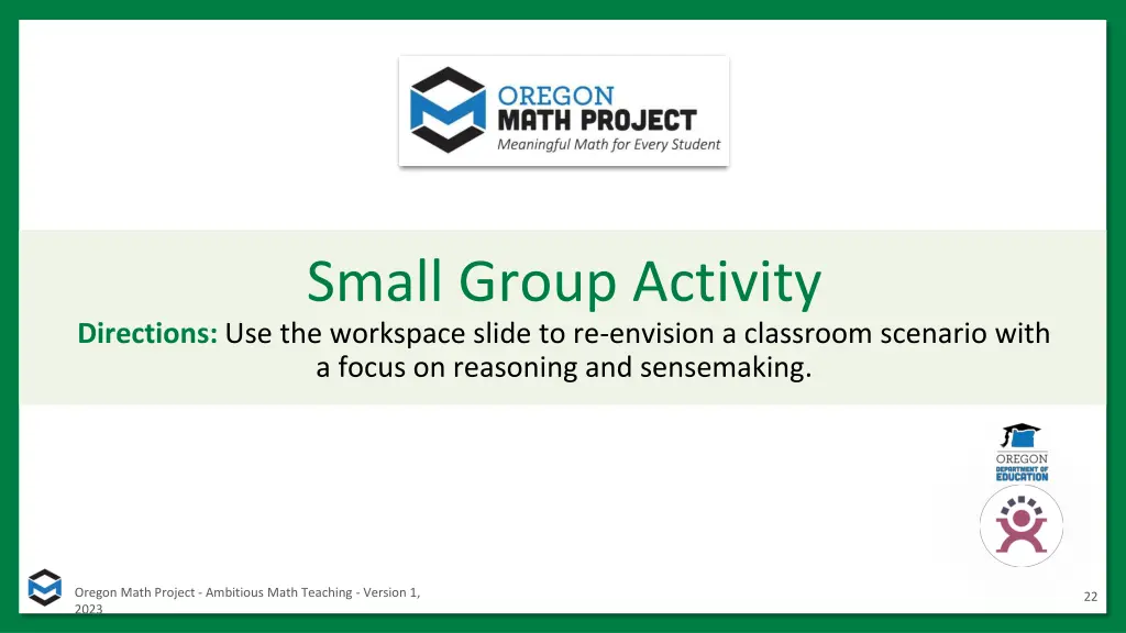 small group activity directions use the workspace 1