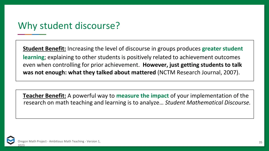 why student discourse