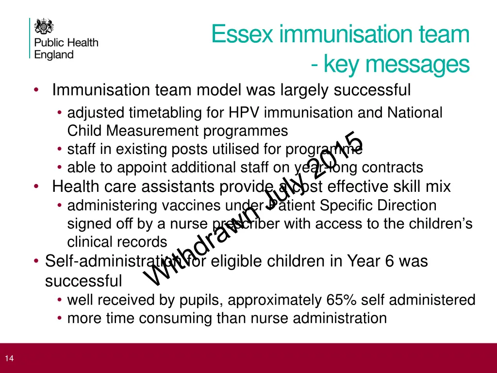 essex immunisation team key messages