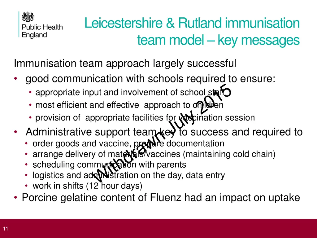 leicestershire rutland immunisation team model