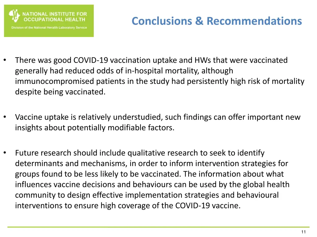 conclusions recommendations