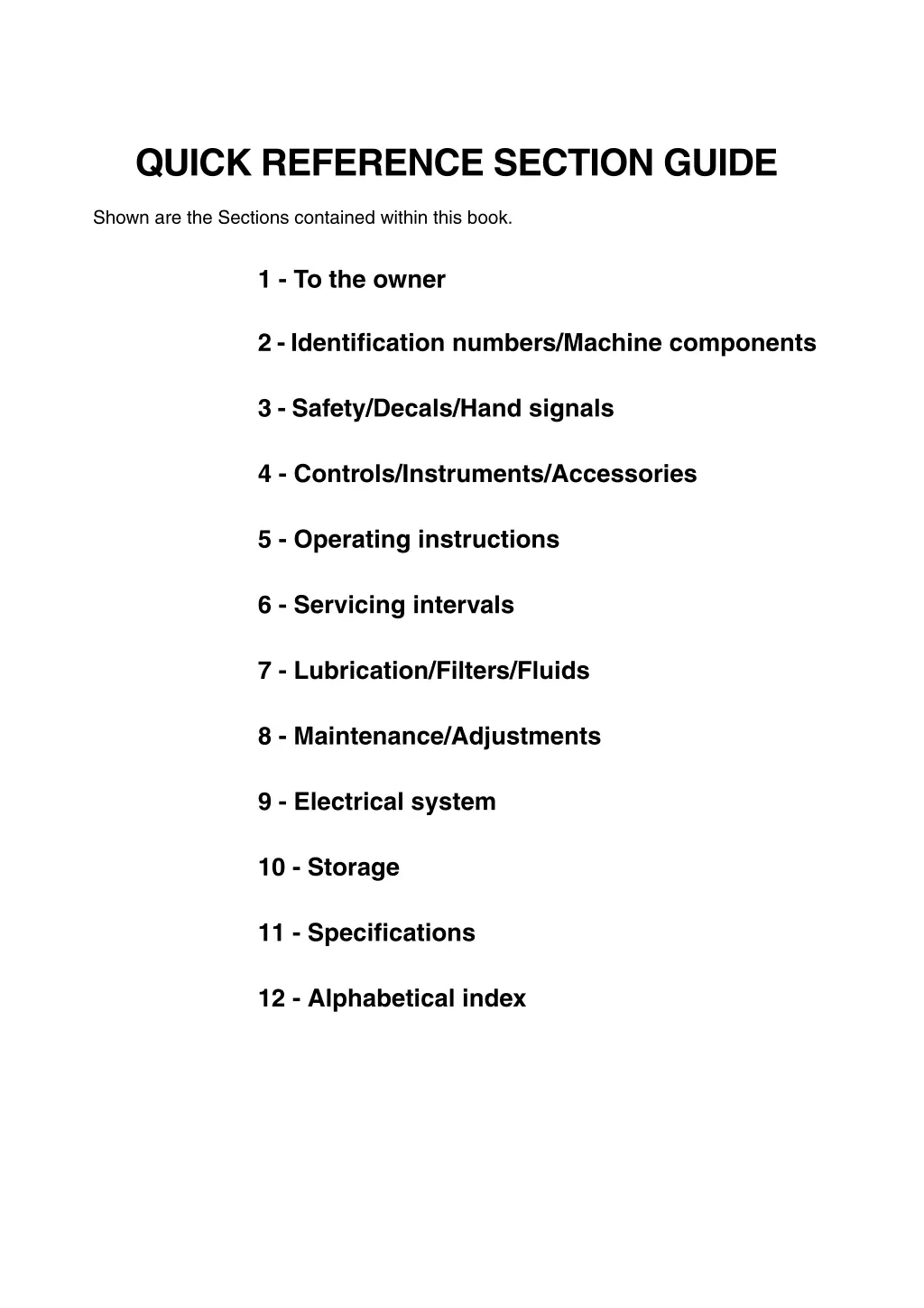 quick reference section guide