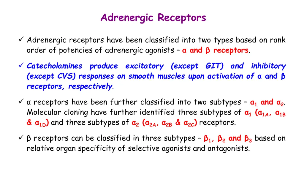 adrenergic receptors