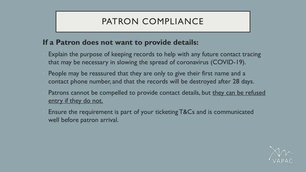 patron compliance