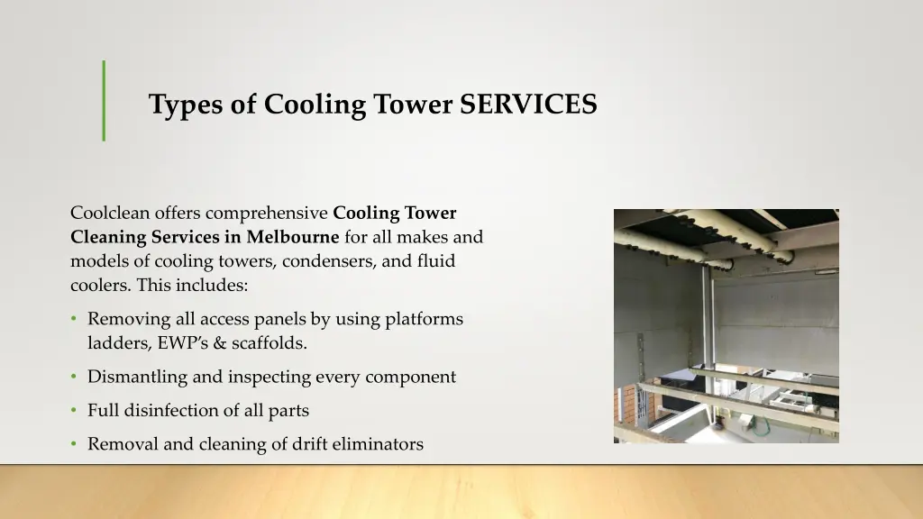 types of cooling tower services