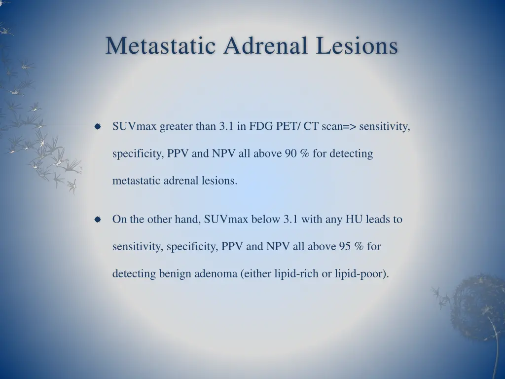 metastatic adrenal lesions