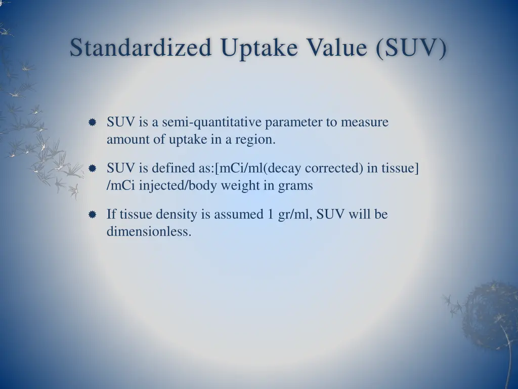 standardized uptake value suv