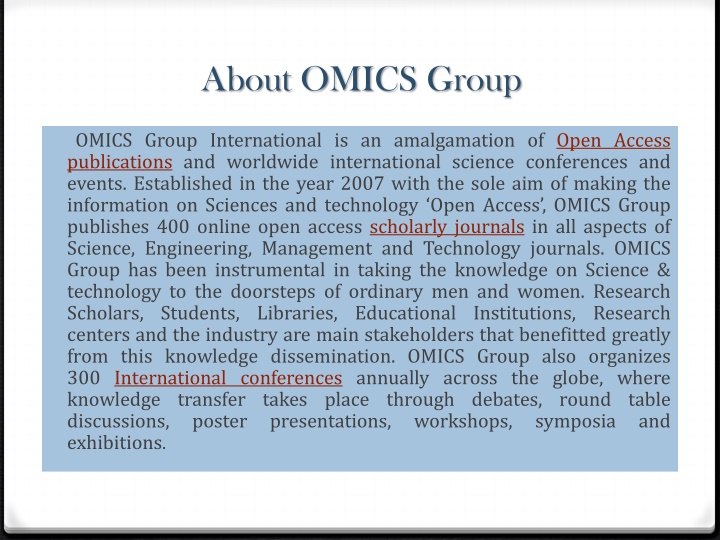 about omics group