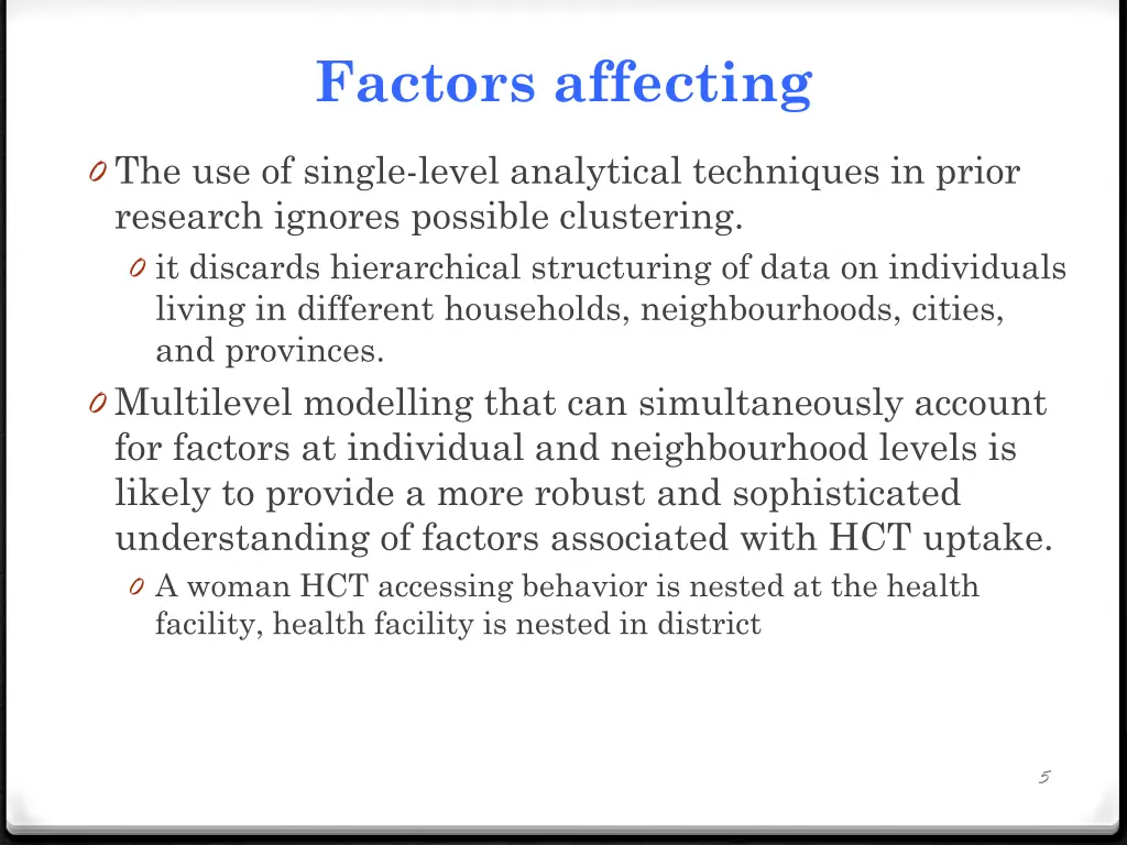 factors affecting