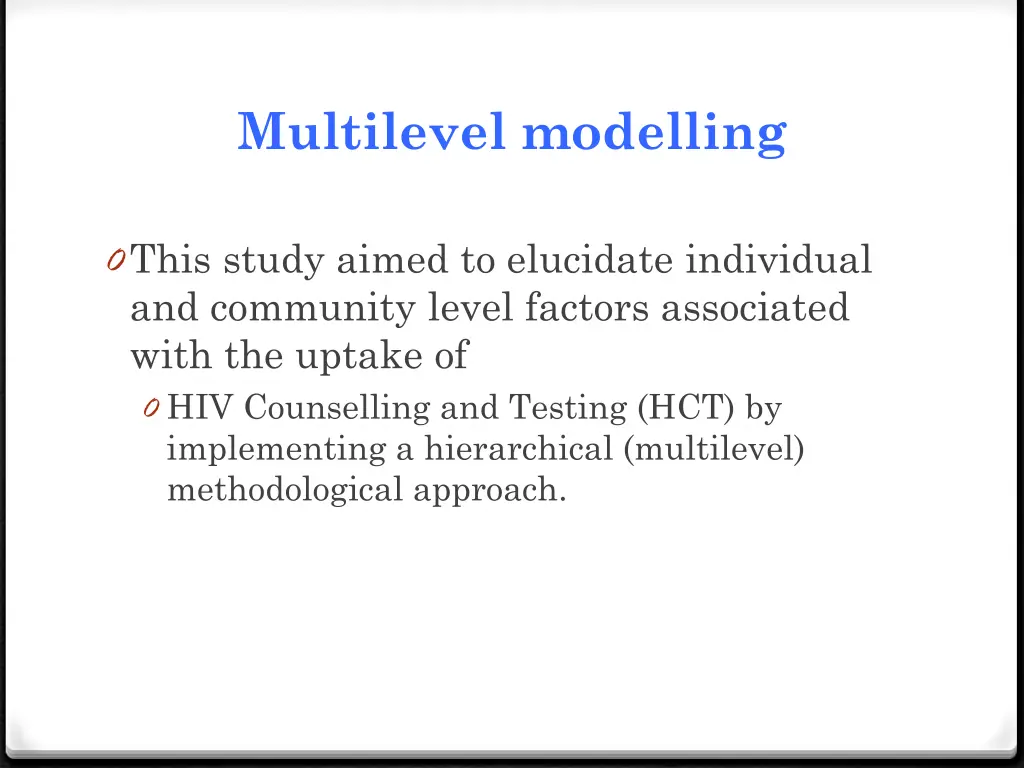 multilevel modelling