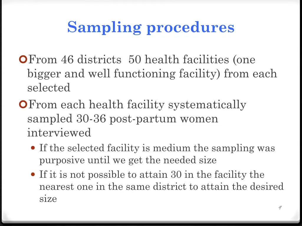 sampling procedures