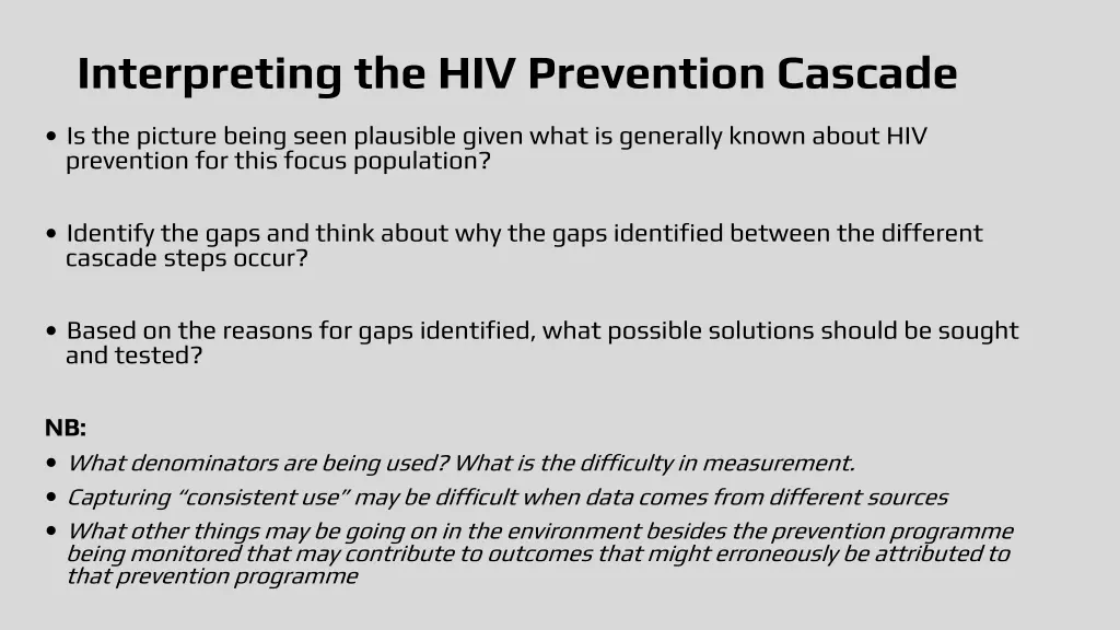 interpreting the hiv prevention cascade