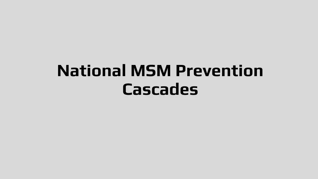 national msm prevention cascades