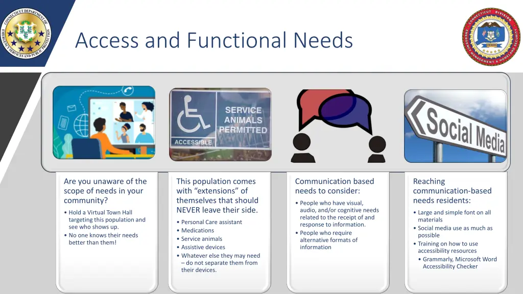 access and functional needs