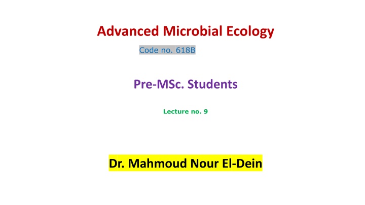 advanced microbial ecology