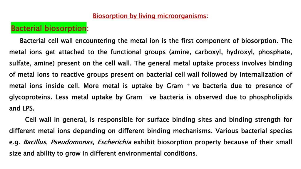 biosorption by living microorganisms