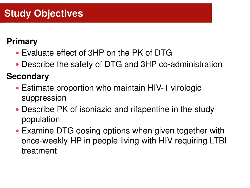 study objectives