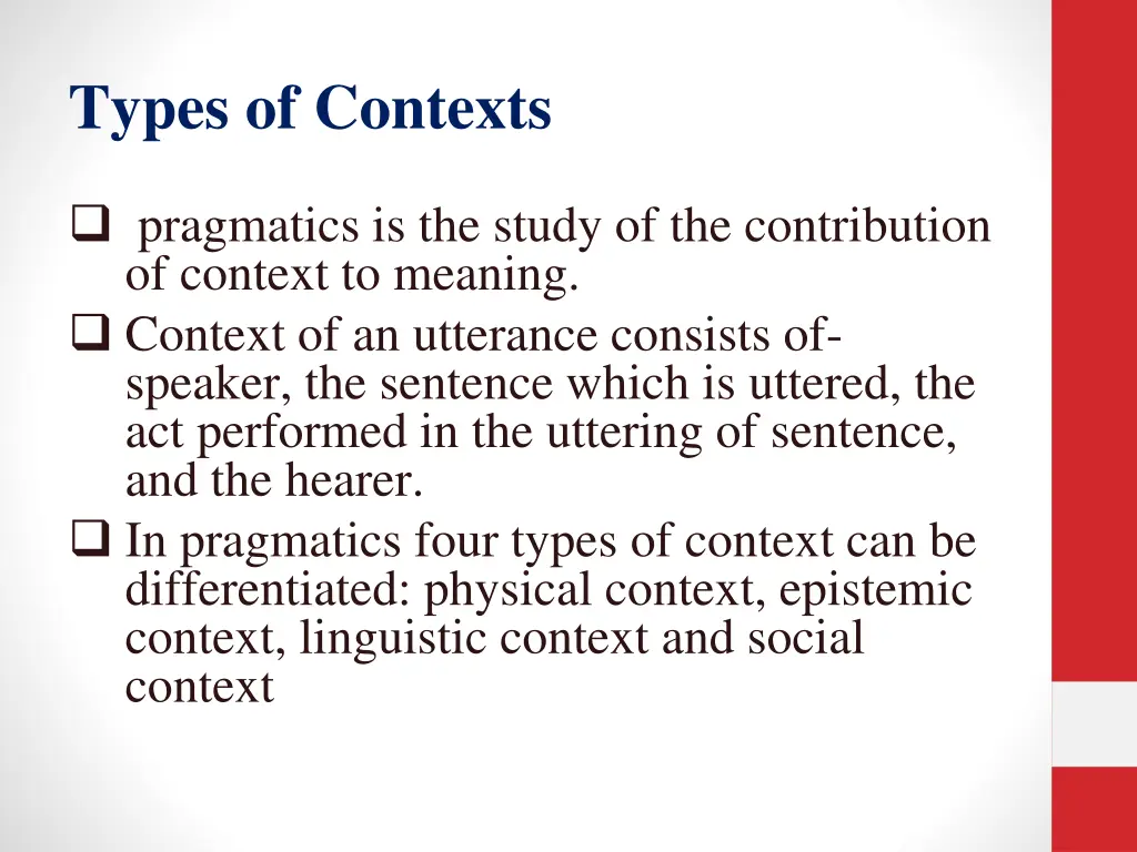 types of contexts