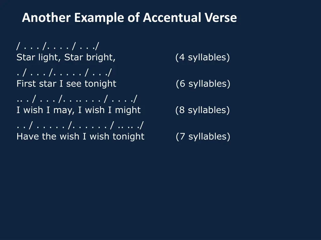 another example of accentual verse