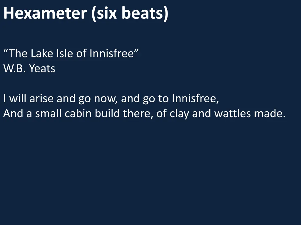 hexameter six beats