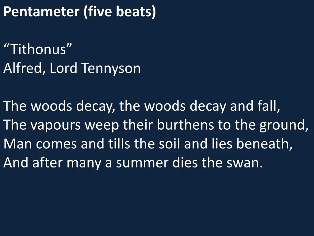 pentameter five beats