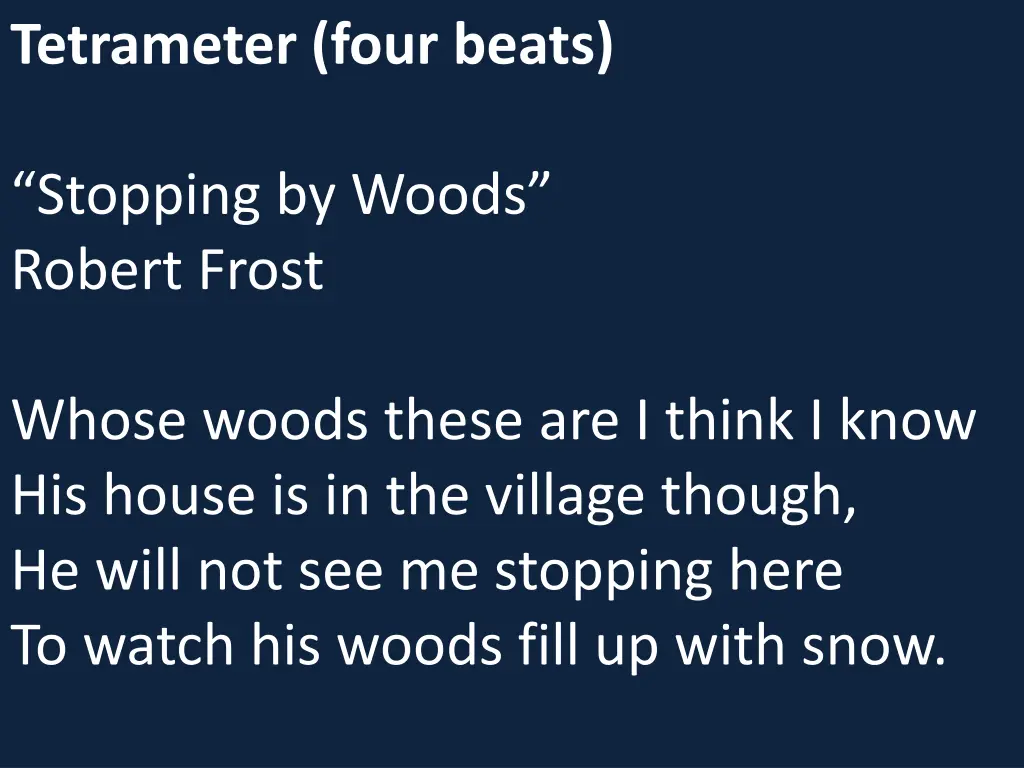 tetrameter four beats