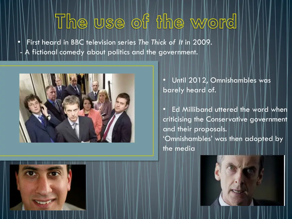 the use of the word first heard in bbc television