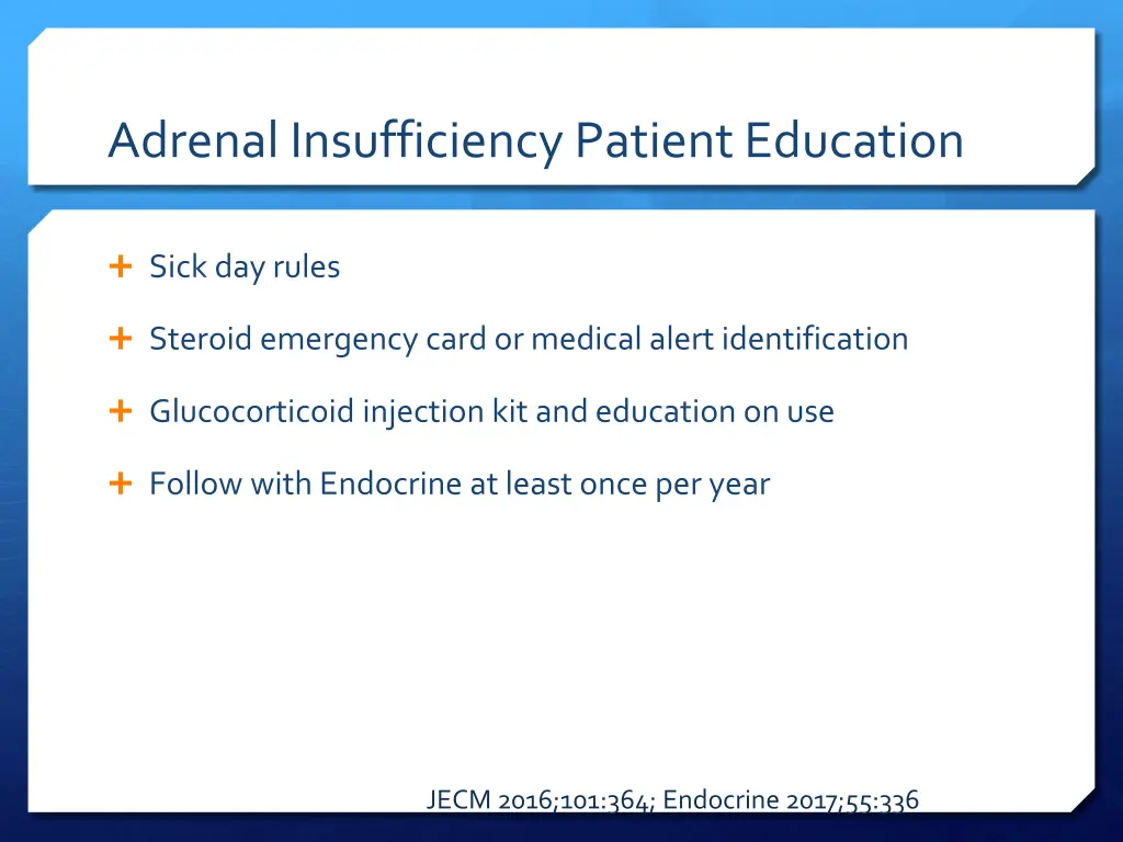 adrenal insufficiency patient education