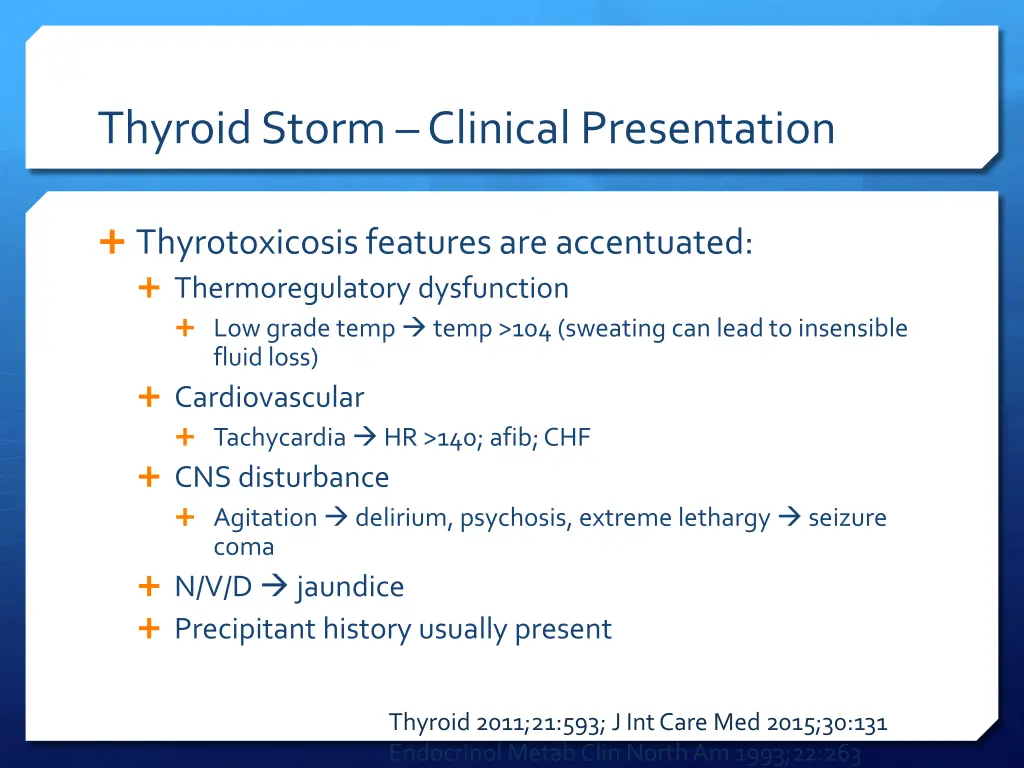 thyroid storm clinical presentation